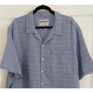 The Stronghold 3XL Knit Shirt Button Up Regular Fit Blue Mens Short Sleeves